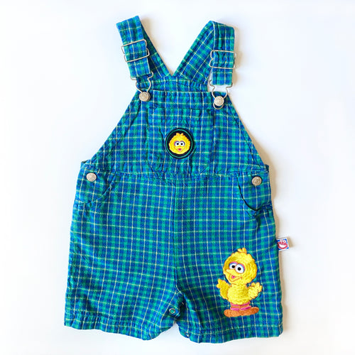 Vintage 1990's Sesame Street Big Bird Shorteralls 24M