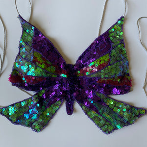 Butterfly Sequin Halter Top S