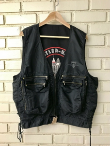 Vintage Midnight Mission Zipper Pocket Vest L