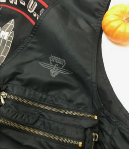 Vintage Midnight Mission Zipper Pocket Vest L