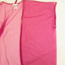 Load image into Gallery viewer, Vintage Pink Sheer Kimono Lace Trim L