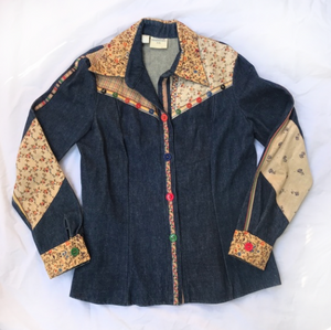 1970's Denim Patchwork Button Down