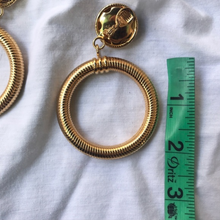 Load image into Gallery viewer, Vintage 1980’s Monet Gold Clip On Hoops