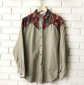 Vintage Western Long Sleeve Button Down L