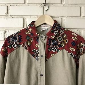 Vintage Western Long Sleeve Button Down L
