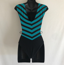 Load image into Gallery viewer, Vintage  1980&#39;s/1990&#39;s Chevron Leotard S
