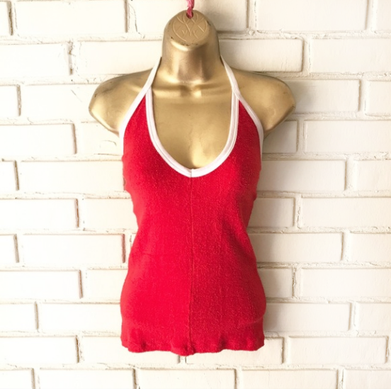 Vintage 1970's Terry Cloth Halter Top S