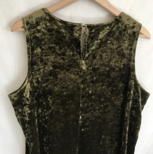 Vintage 1990's Olive Green Crushed Velvet Dress 1X