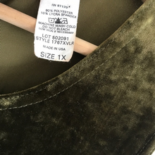 Load image into Gallery viewer, Vintage 1990&#39;s Olive Green Crushed Velvet Dress 1X
