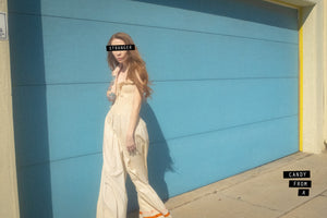 Vintage 1960's Smocked Tube Top Jumpsuit S